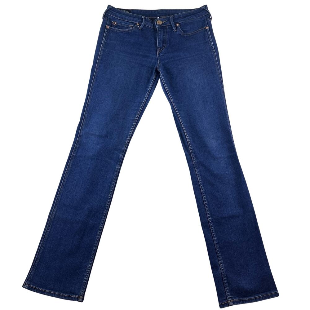 True Religion Jeans Women's Size 30 Billie Mid Rise Straight Denim Blue Stretchy